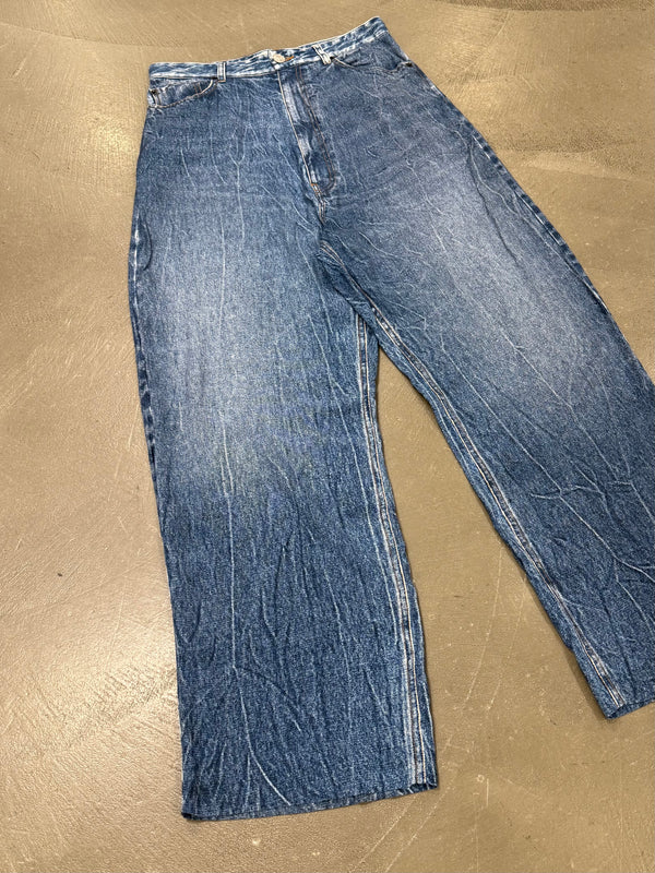 2020 Balenciaga trompe l'oeil faux jeans pants