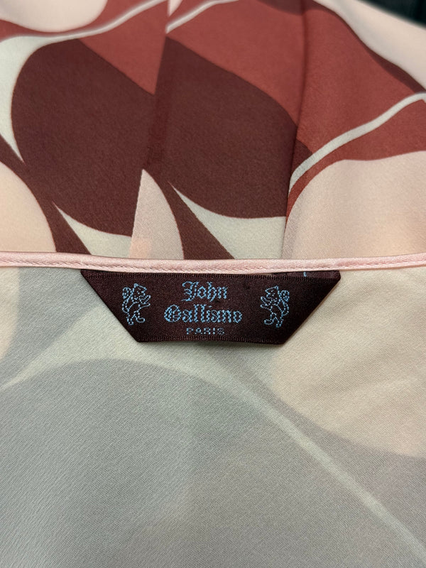 2000s John Galliano optical circle print skirt