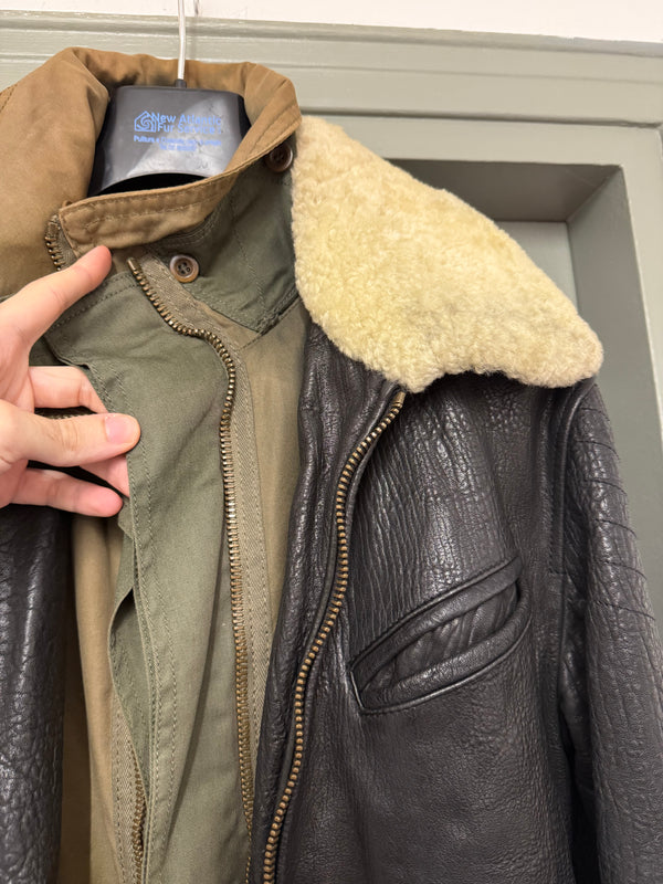 A/W2005 Dolce & Gabbana runway hybrid reconstructed military leather jacket