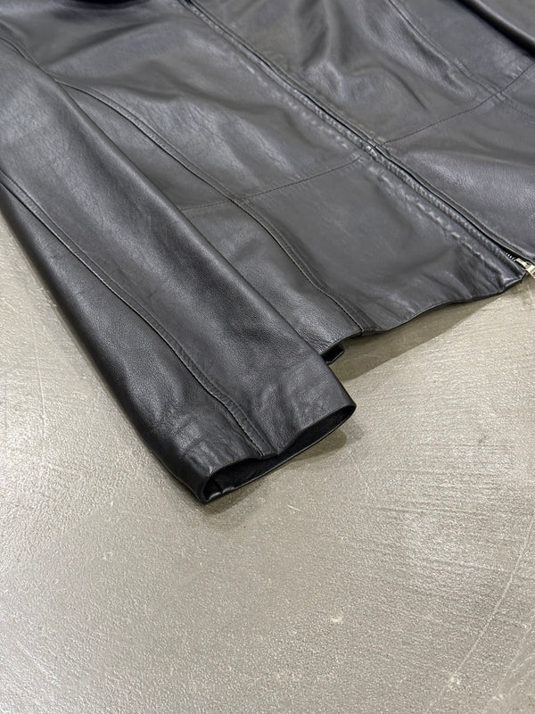 1990s Gianni Versace leather zip jacket