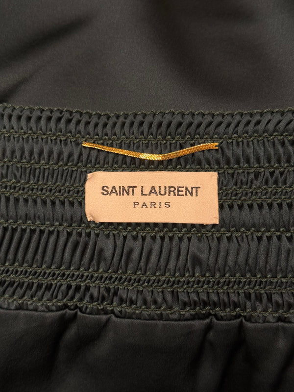 2017 Saint Laurent asymmetric draped ruffle skirt