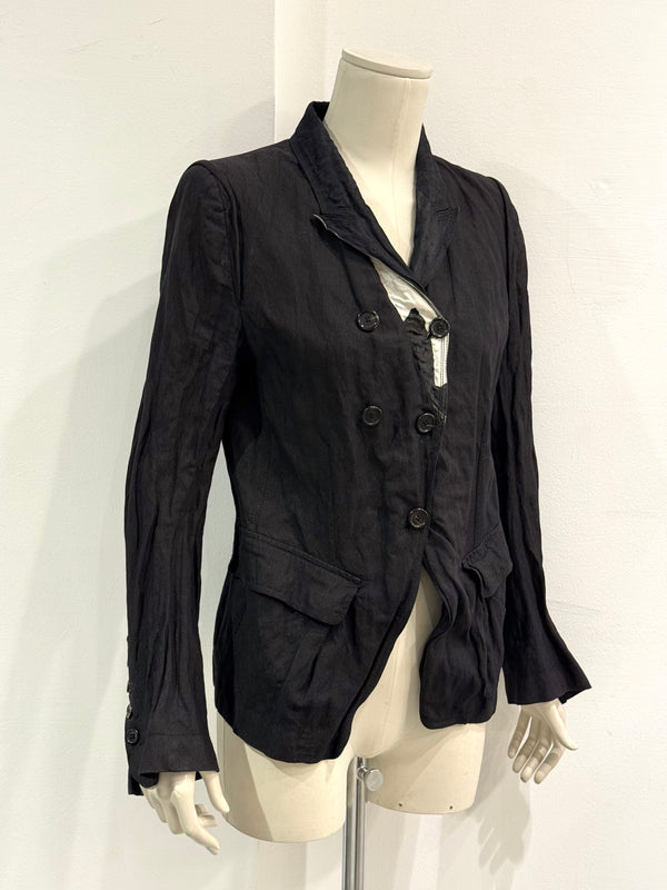 2010s Ann Demeulemeester black asymmetrical jacket