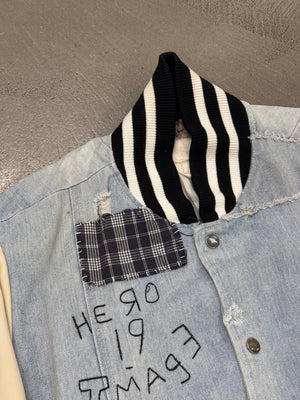 2019 Greg Lauren deconstructed varsity jacket
