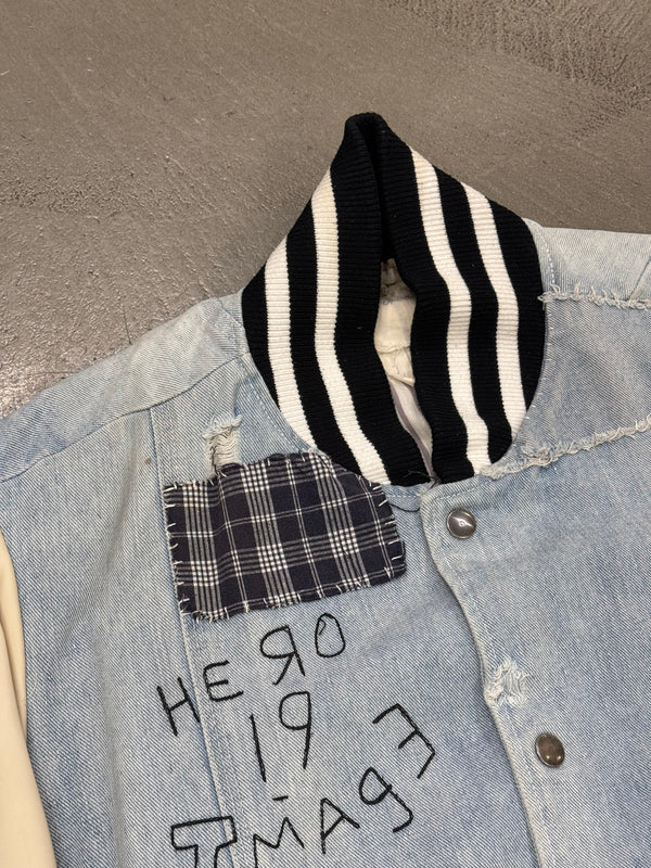 2019 Greg Lauren deconstructed varsity jacket