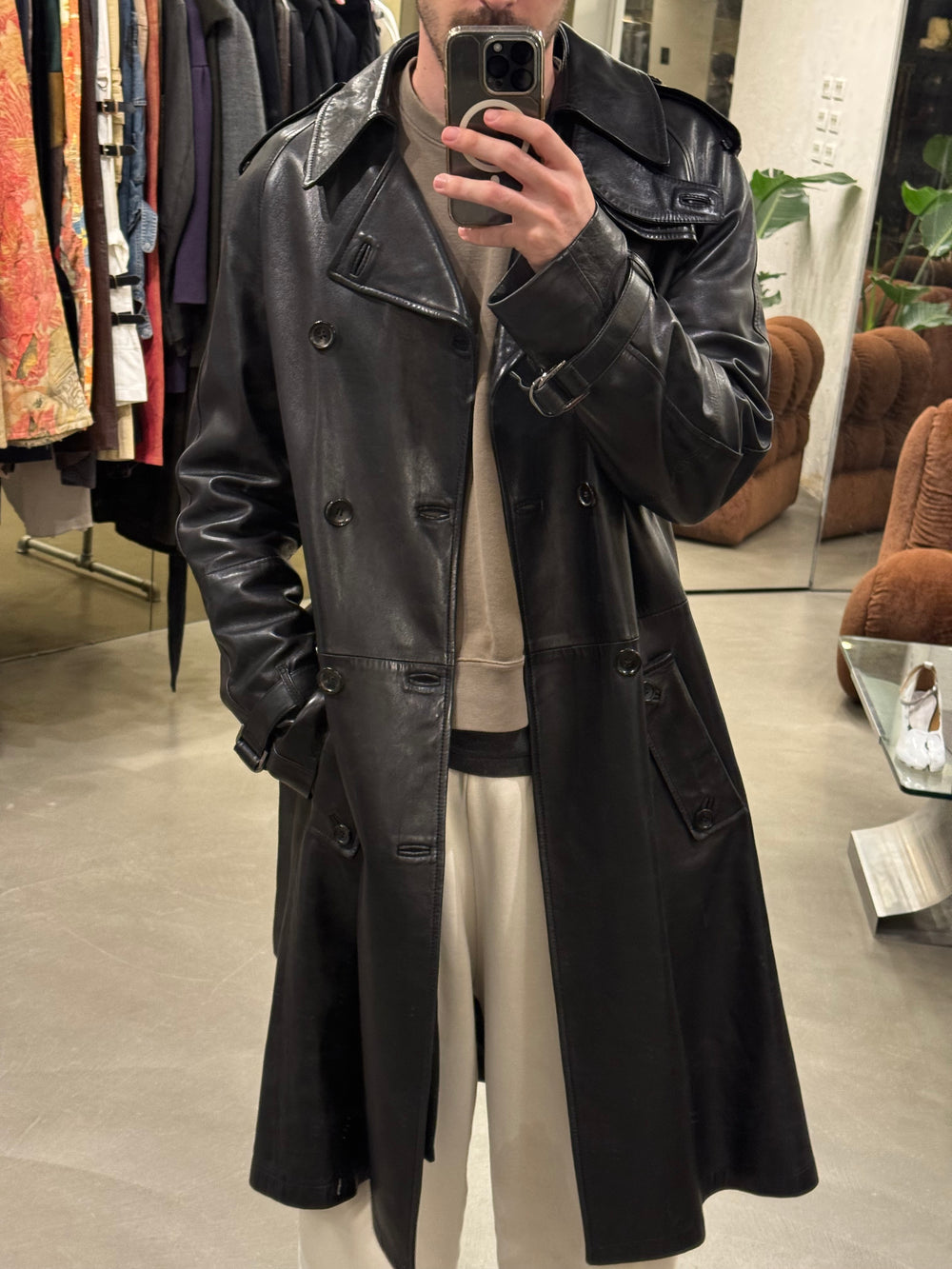 A/W1998 Gucci by Tom Ford leather trench coat