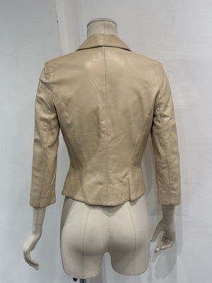 1990s Mugler leather blazer jacket
