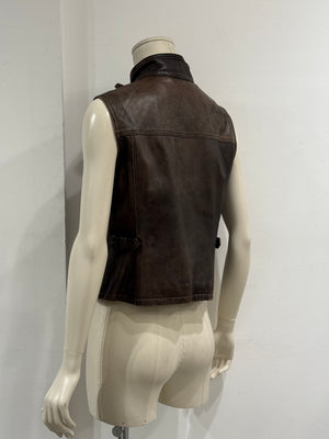 2000S Dolce & Gabbana military cargo leather vest