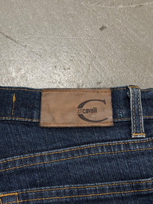 2000s Cavalli crystal-embellished flare jeans