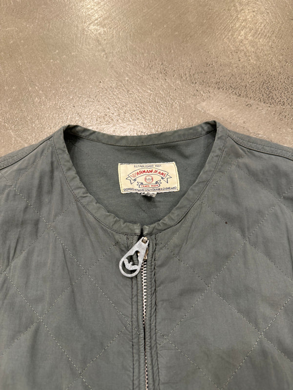1990s Armani cropped boxy light bomber jacket