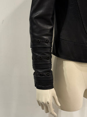 S/S2004 Gucci by Tom Ford collarless panel leather jacket