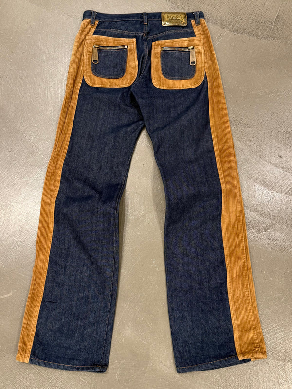 2000s Dolce & Gabbana hybrid corduroy jeans