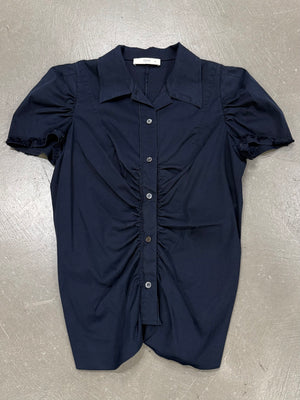 2000s Prada ruched short sleeve shirt