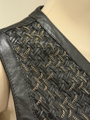 A/W1992 Gianni Versace chain-woven leather vest
