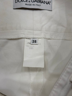 2001 Dolce & Gabbana white cotton belted shorts