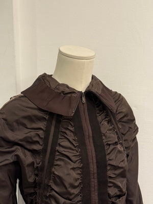 A/W2002 Yves Saint Laurent by Tom Ford ruched velvet jacket with bow belt