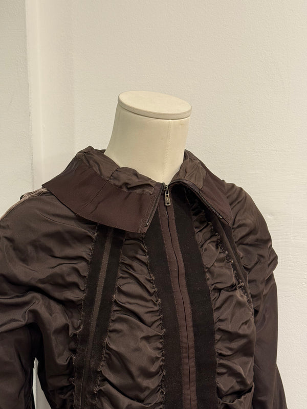 A/W2002 Yves Saint Laurent by Tom Ford ruched velvet jacket with bow belt