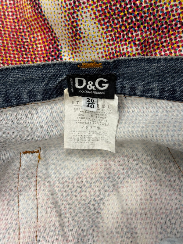 Dolce & Gabbana “The Birth Of Venus” Botticelli denim midi skirt