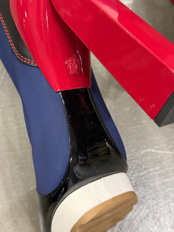 S/S2017 Versace iconic runway neoprene multi color high boots