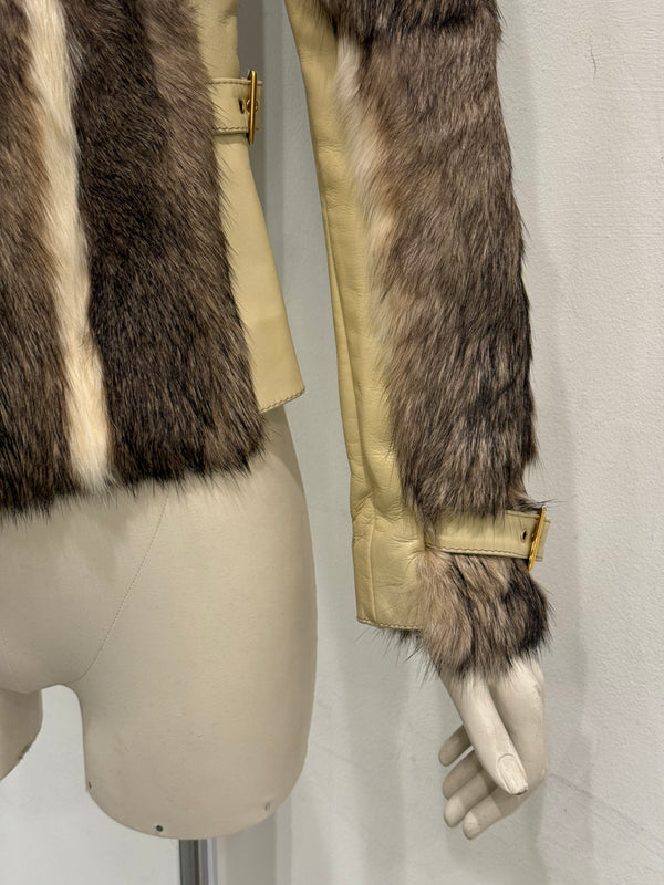 A/W2001 Dolce & Gabbana fur & leather biker jacket