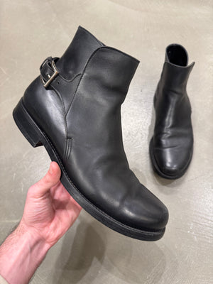 2000s Prada leather moto boots