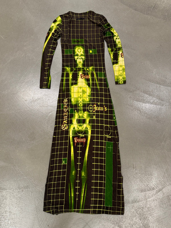S/S 1996 Jean Paul Gaultier X-ray skeleton long dress