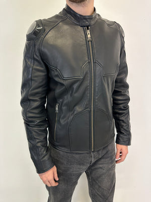 2000s Dirk Bikkembergs muscle reinforced leather jacket