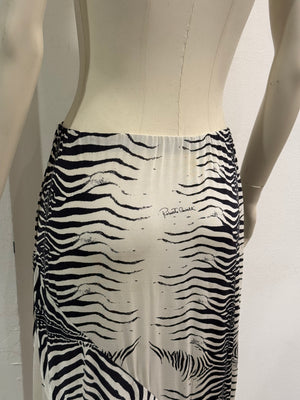 1999 Roberto Cavalli zebra print skirt