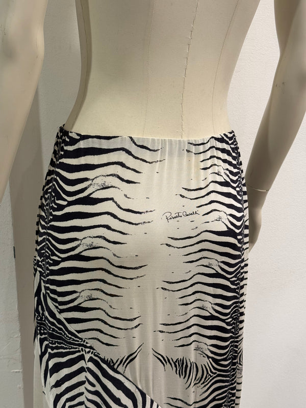 1999 Roberto Cavalli zebra print skirt