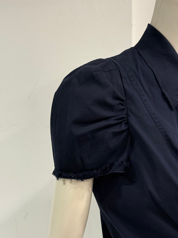 2000s Prada ruched short sleeve shirt