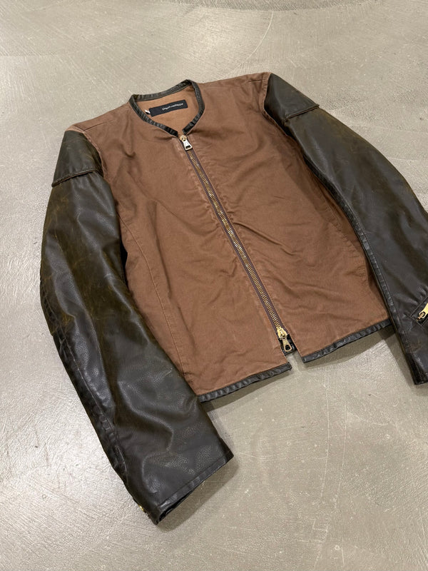 A/W 2003 Dsquared2 hybrid faux leather sleeves jacket