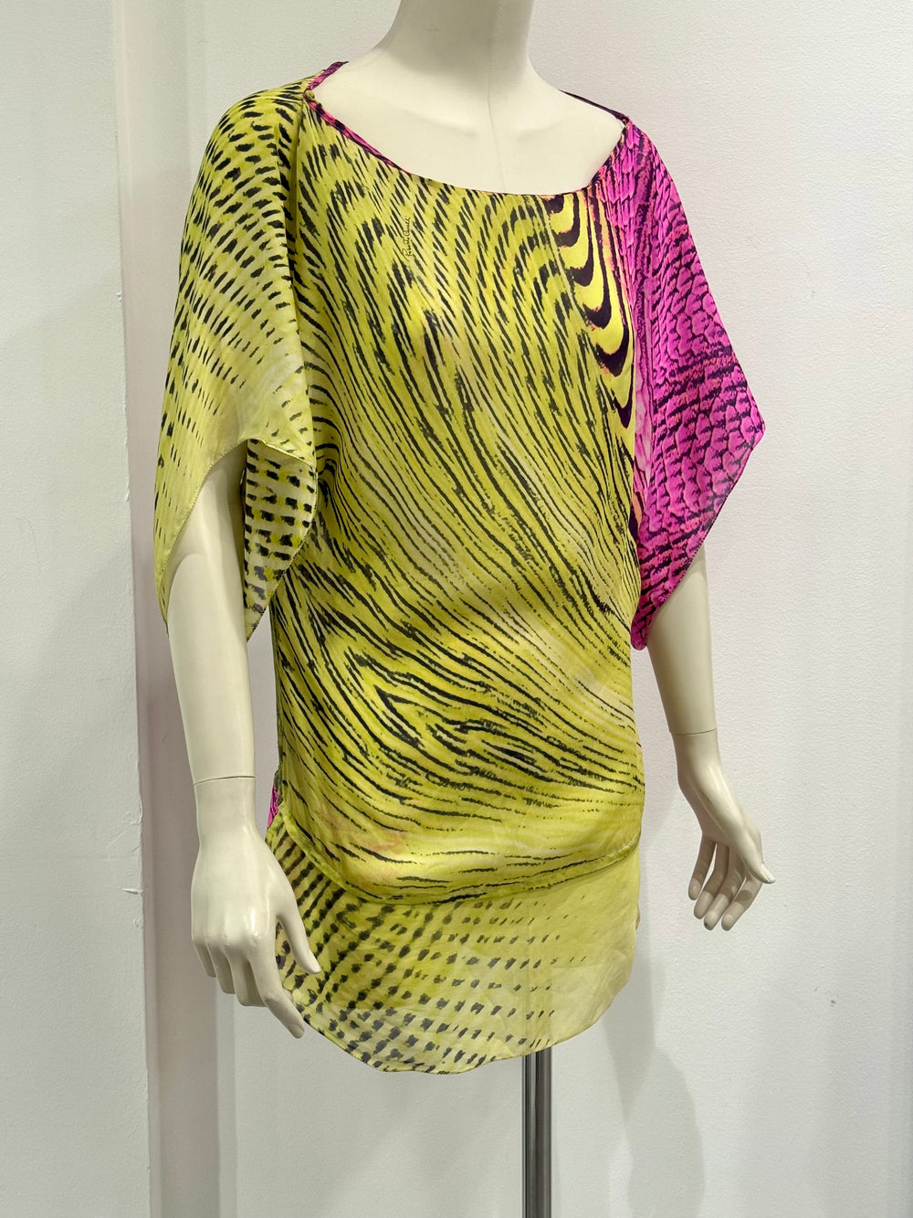S/S2001 Roberto Cavalli psychedelic illusion blouse top / mini dress