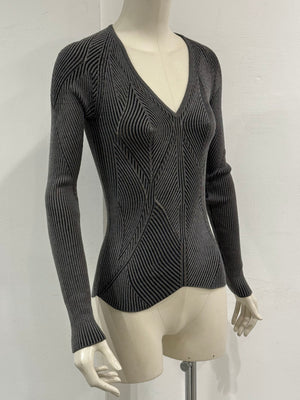 S/S2003 Yves Saint Laurent by Tom Ford sculptural ribbed knit top