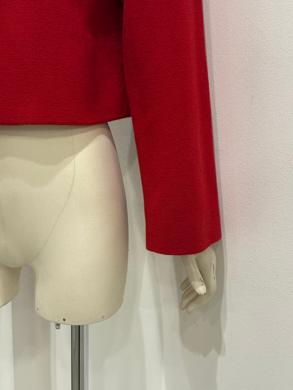 1980s Claude Montana red cropped jacket