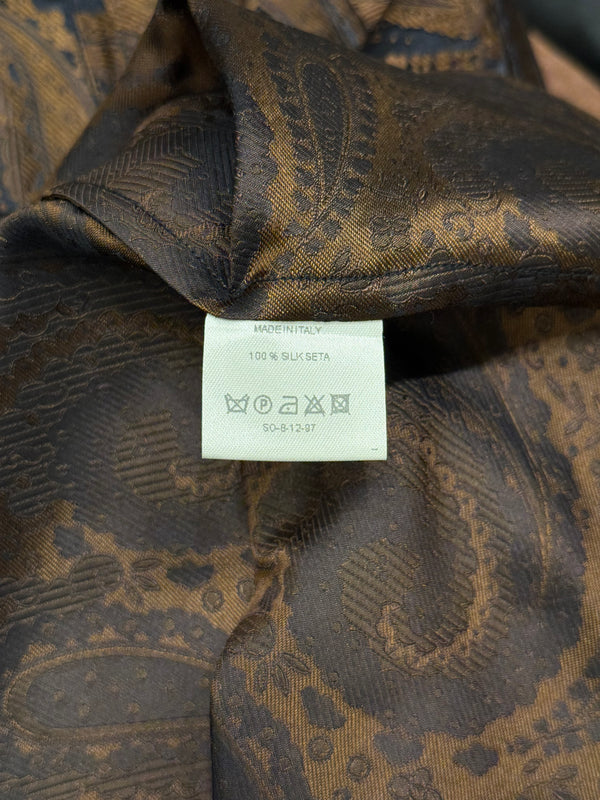 1997 Gucci by Tom Ford runway paisley iridescent silk shirt