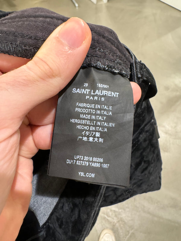 2018 Saint Laurent PARIS leopard velvet pants