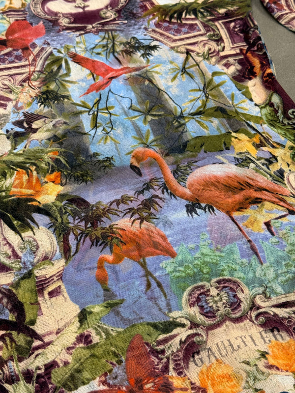 S/S1999 Jean Paul Gaultier flamingo tropical dress