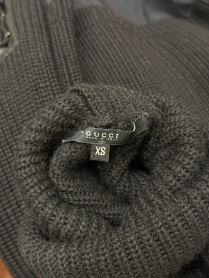 1990s Gucci by Tom Ford lace-up turtleneck knit