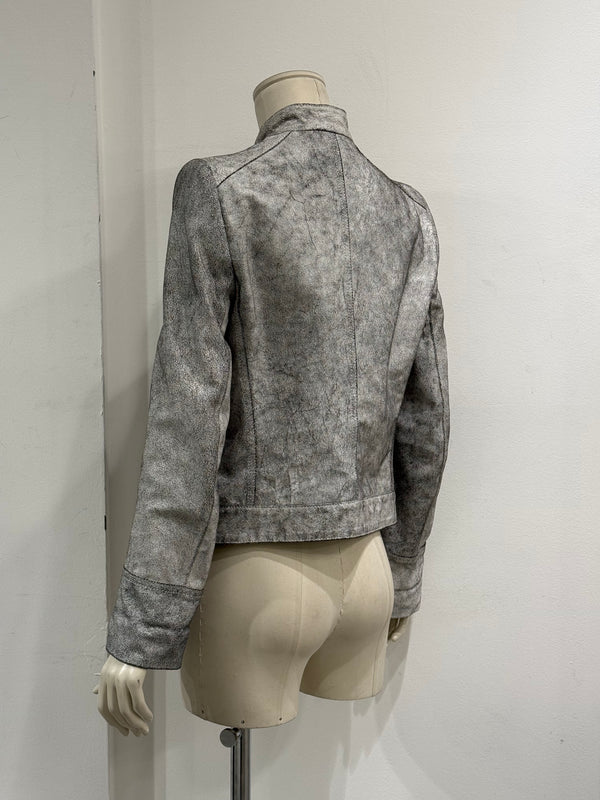 S/S 2002 Ann Demeulemeester runway cracked leather Napoleon military jacket