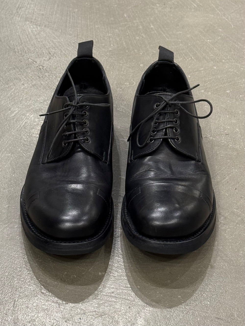 2000s Prada leather derby shoes