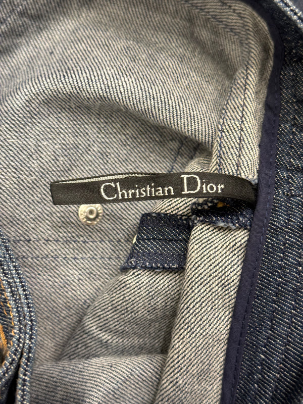 2000s Christian Dior by Galliano "D" back logo capri jeans