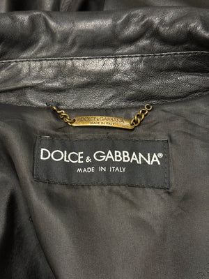 2000s Dolce & Gabbana leather bomber jacket