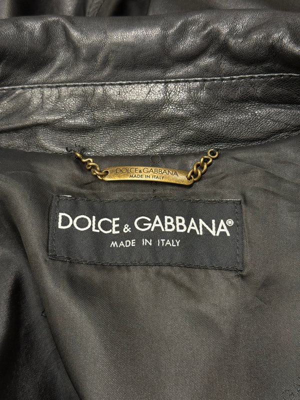 2000s Dolce & Gabbana leather bomber jacket