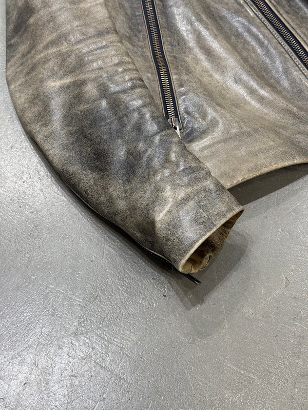 A/W2012 Maison Margiela distressed five zipper leather jacket