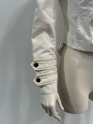 1990s Jean Paul Gaultier white military napoleon jacket