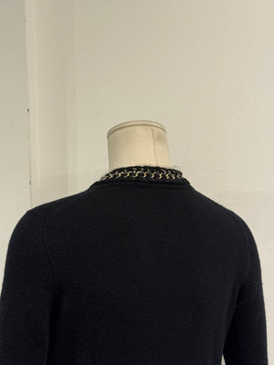 S/S2006 Chanel black cashmere jacket with chain trim