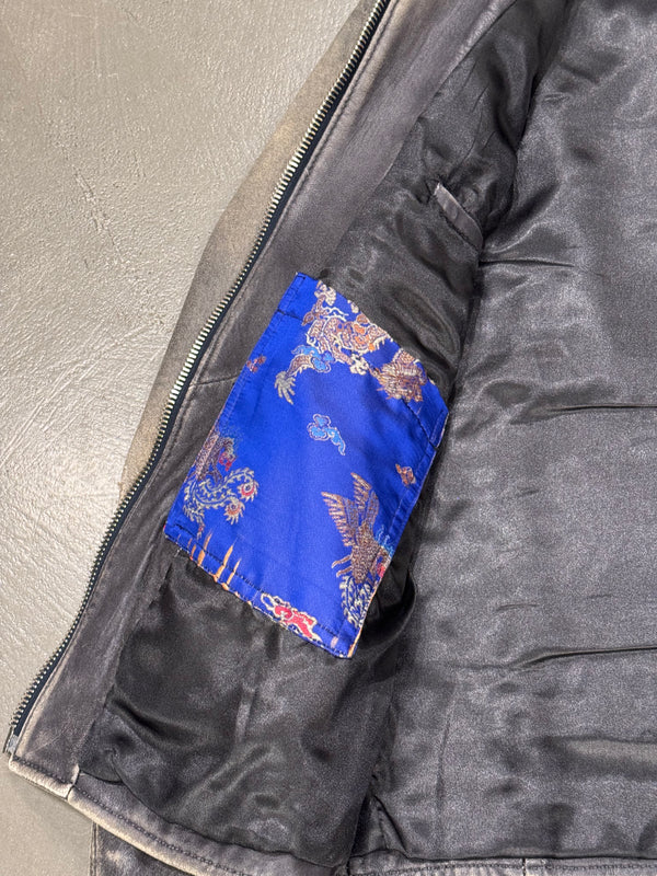 A/W2003 Dolce & Gabbana artisanal distressed sergeant leather jacket
