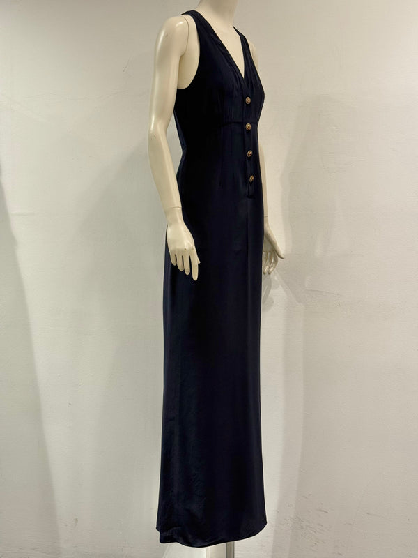 2000s Chanel silk scarf-neck maxi dress