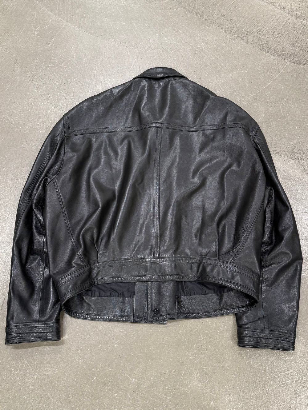 1990s Gianni Versace oversized cropped leather jacket