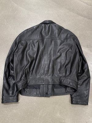1990s Gianni Versace oversized cropped leather jacket