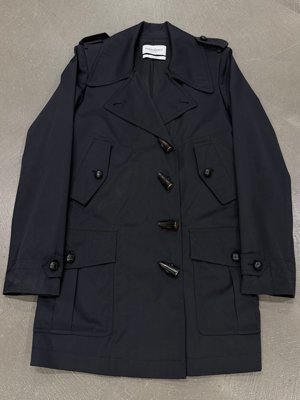 2004 Yves Saint Laurent by Tom Ford utility toggle Mombasa nylon coat